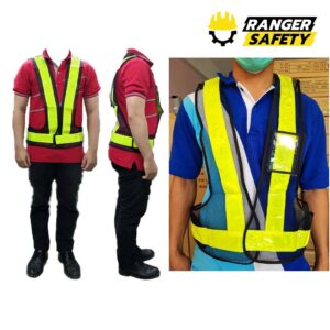 เสื้อสะท้อนแสง ตาข่ายดำ ทรงวี